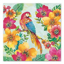 Servietten Tropical Parrot 33x33cm