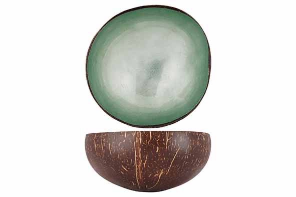 Cocosbowl Metalic Mint Green Leaf