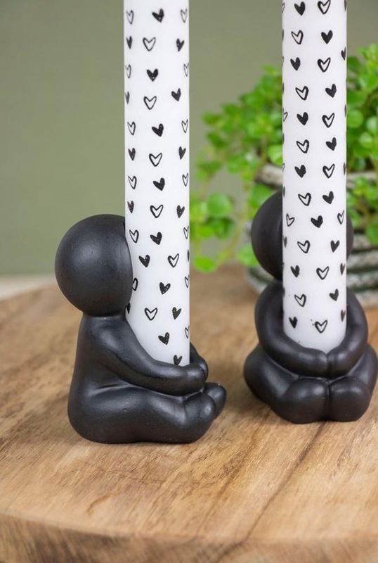 With love Seizoens - giftbox hug kaars zwarte hartjes