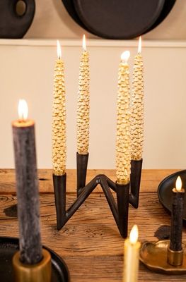 Dinnerkaarsen Pinetree Set Van 2 Gold Dinnerkaarsen Pinetree Set Van 2 Gold