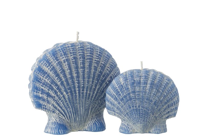 Kaars Blauw Schelp