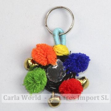 Sleutelhanger mix pompom