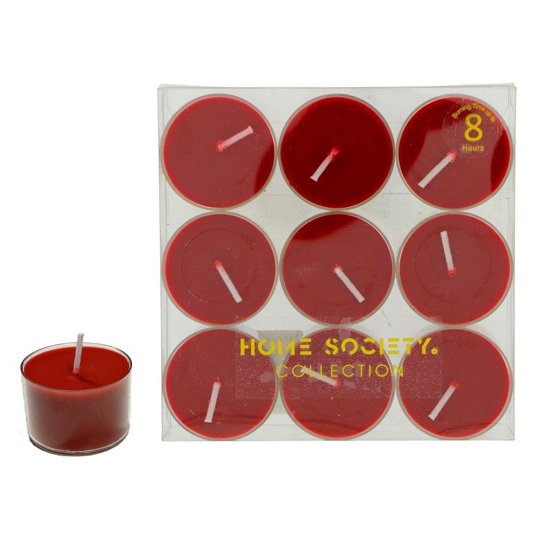 Theelicht set van 9 Red