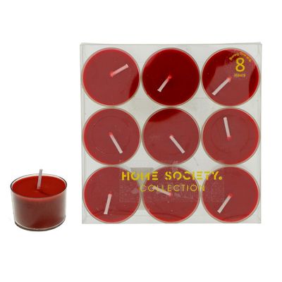 Theelicht set van 9 Red