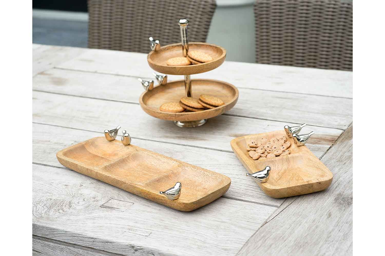 Aperoschaaltje Bird Bruin 2 vakjes
