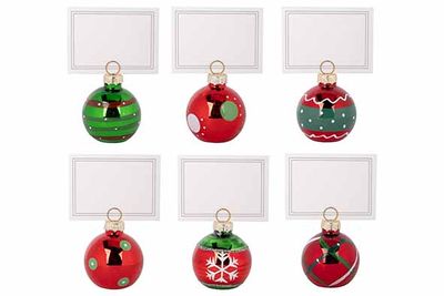 Kaarthouders set xmas ball rood groen