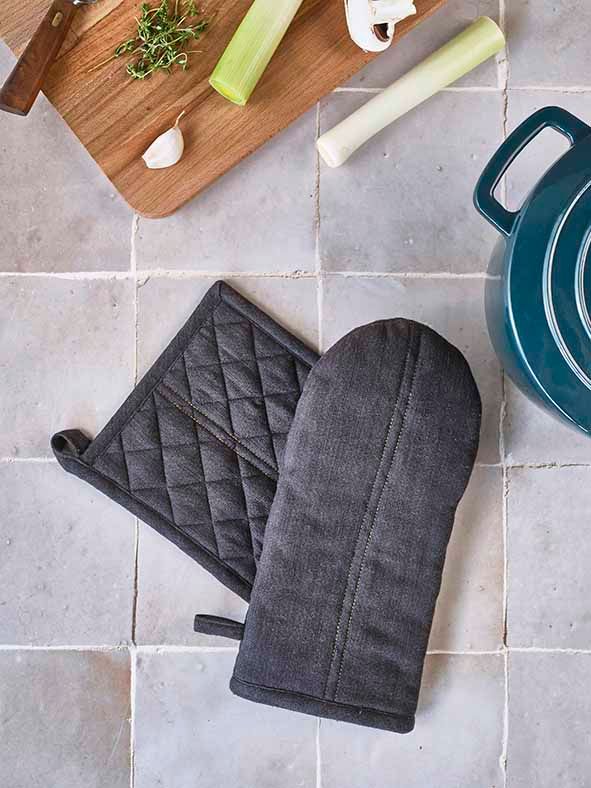 Denim pannenlap vierkant