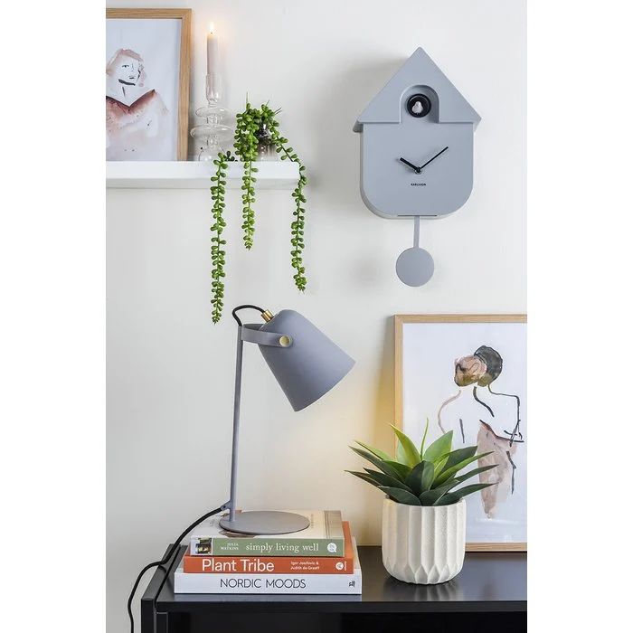 Wandklok moderne koekoek mouse grey