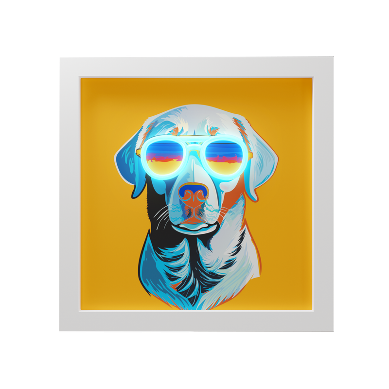 Kader met néon details hond