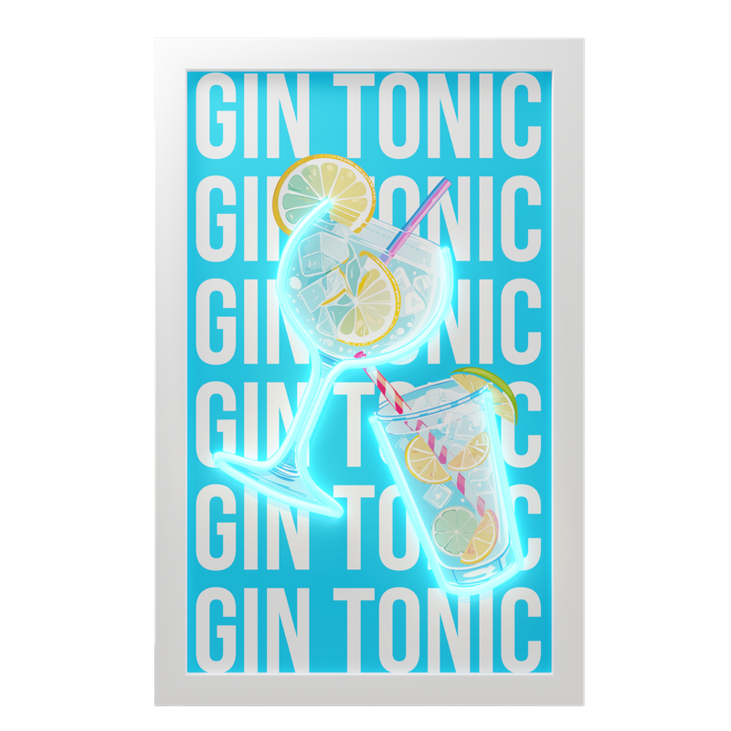 Kader met néon details "Gin Tonic"
