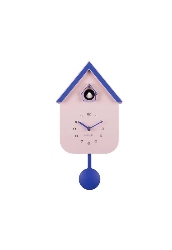 Wandklok moderne koekoek pink