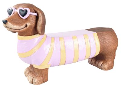 Teckel bankje geel/lila