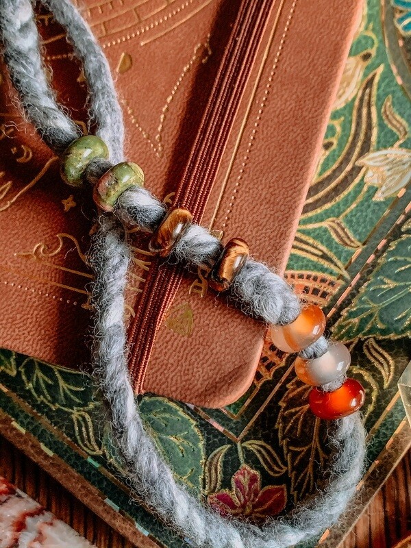 Gemstone hair beads, 3 pieces