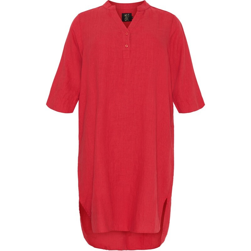 NO.1 BY OX LINNEN DRESS CHILI RED