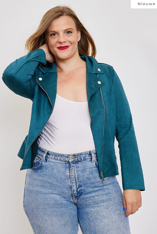 H.F. SUEDE VEST MET RITS (zeer kleine maten)