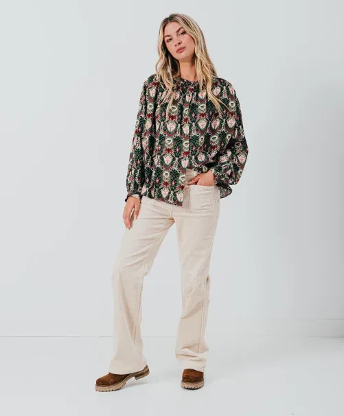 CBLV COLOMBE PANTALON FLARE VELOURS