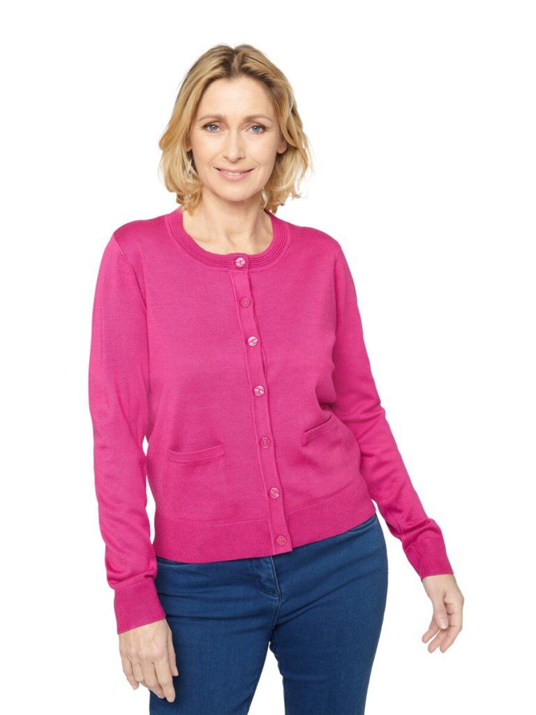 BRANDTEX CARDIGAN FUCHSIA PINK