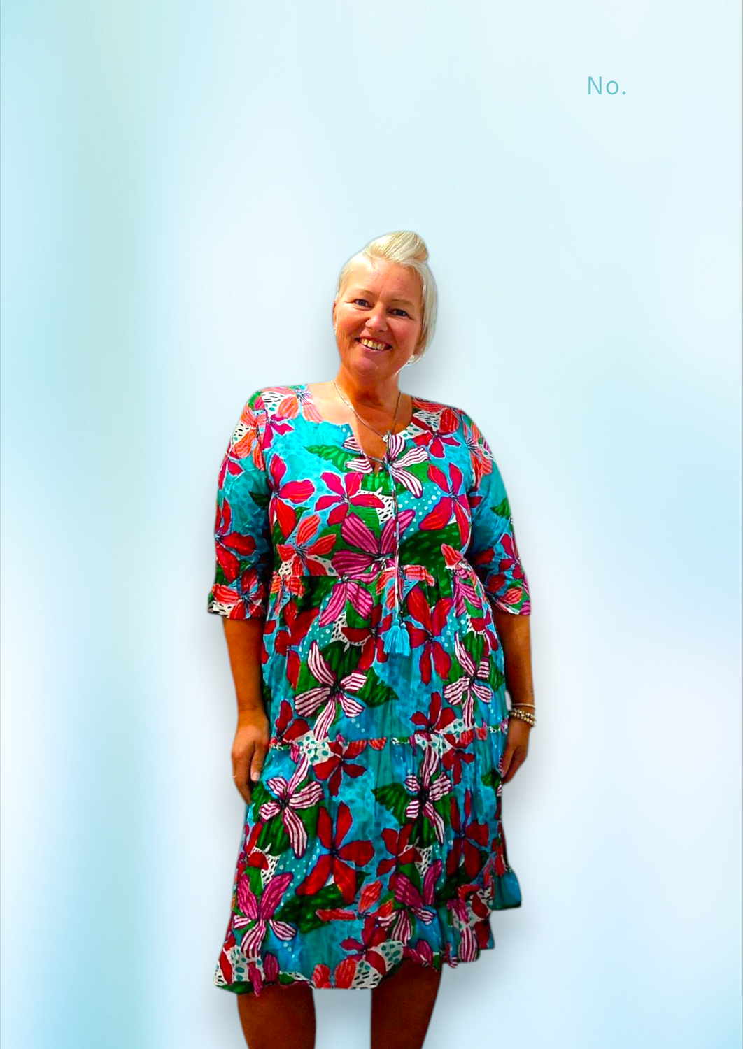 ONE SUMMER REBECCA TIE NK DRESS