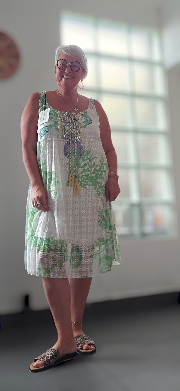 MICHELA KANTEN JURK MET PRINT SCHELPEN EN KORAAL