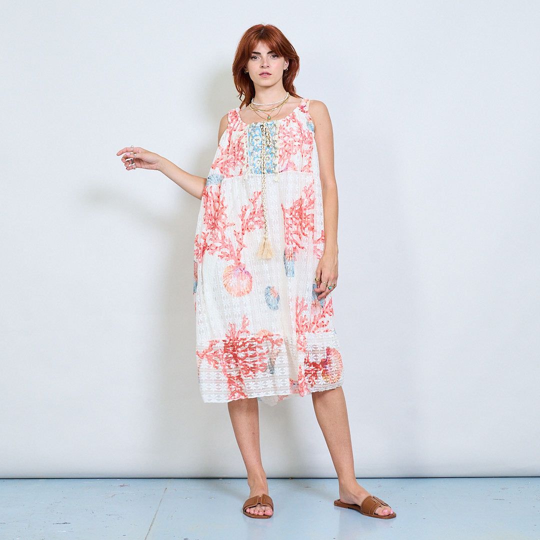 MICHELA LACE DRESS WITH OCEAN SHELL
