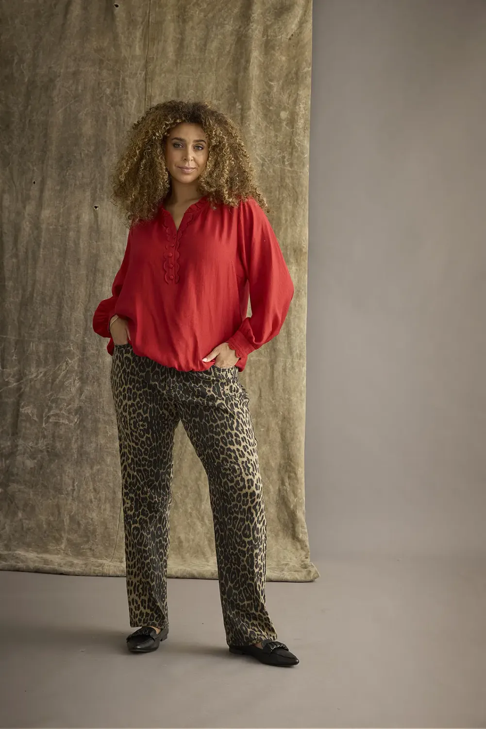 ZHENZI STEP BROEK LEOPARD