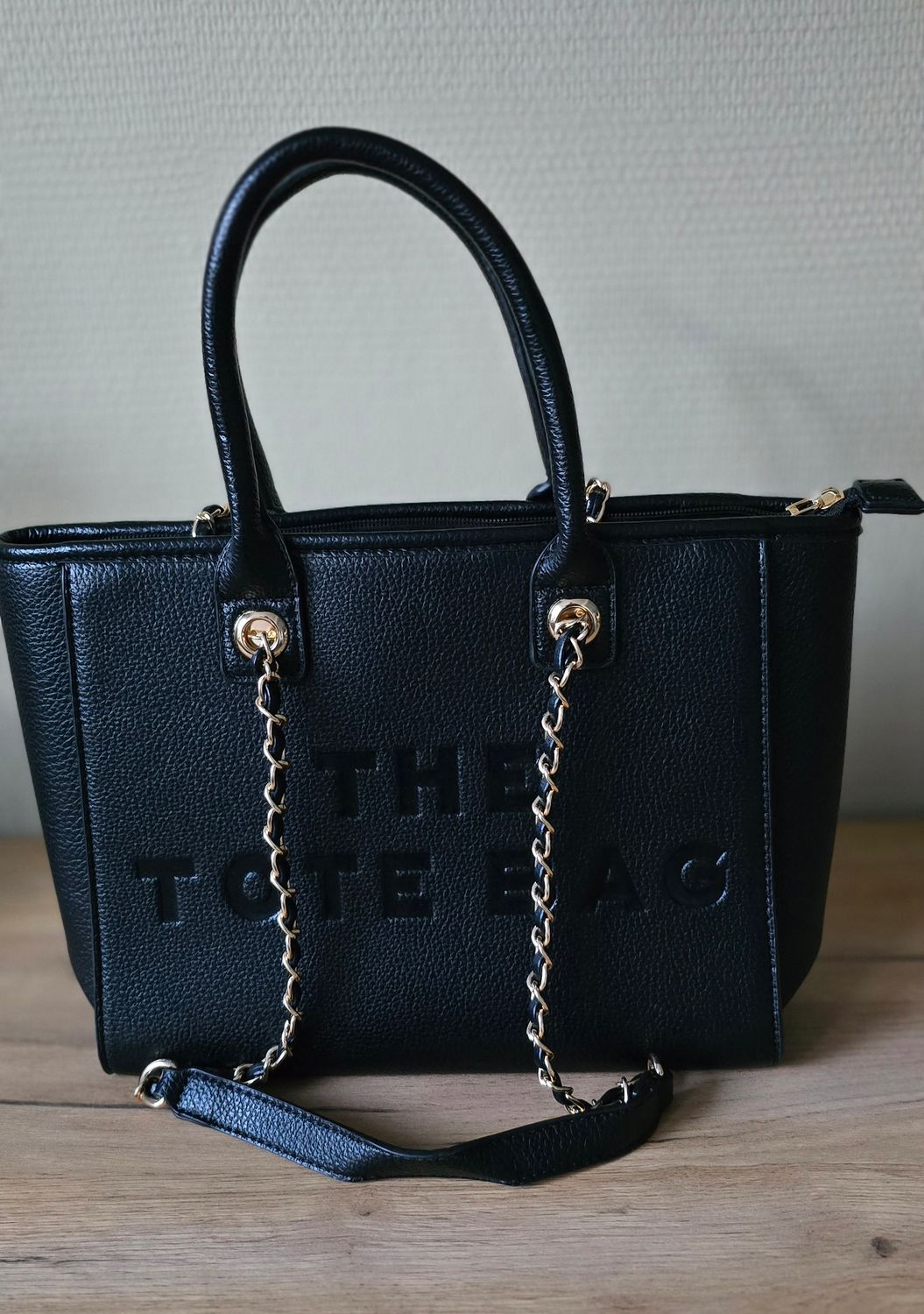 ACCES &quot;THE TOTE BAG&quot; ZWART KUNSTLEDER