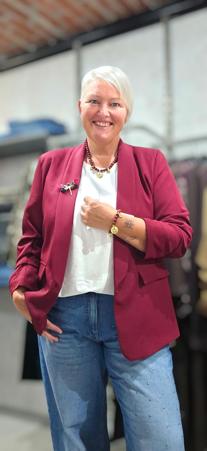 D&amp;L CREATION BLAZER JACKET WITH ROLLED SLEEVES