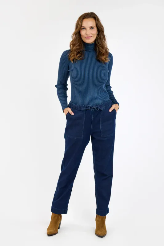 JENSEN CASUAL DARK BLUE DENIM 7/8