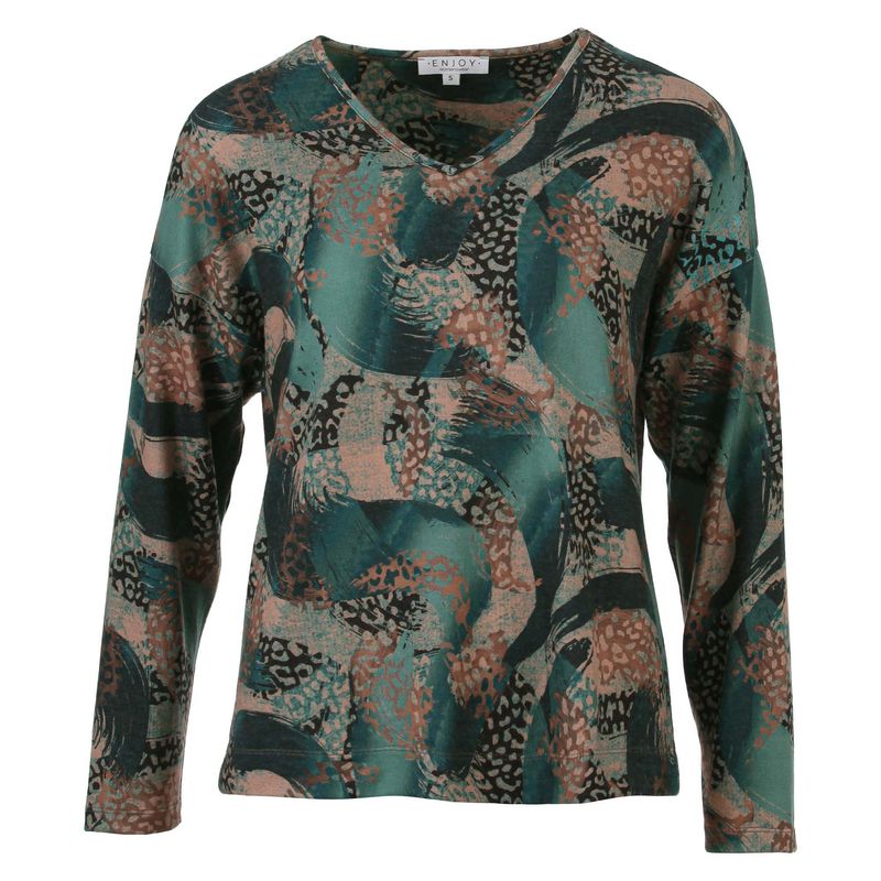 ENJOY TOP V-HALS GRAFISCHE DIEREN