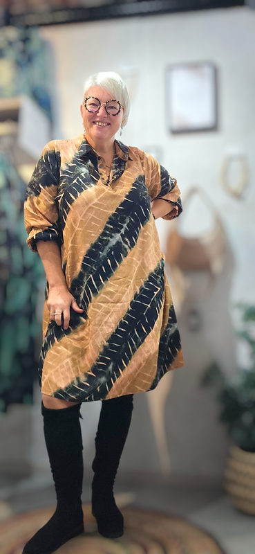 ZHENZI SILK DRESS L/S