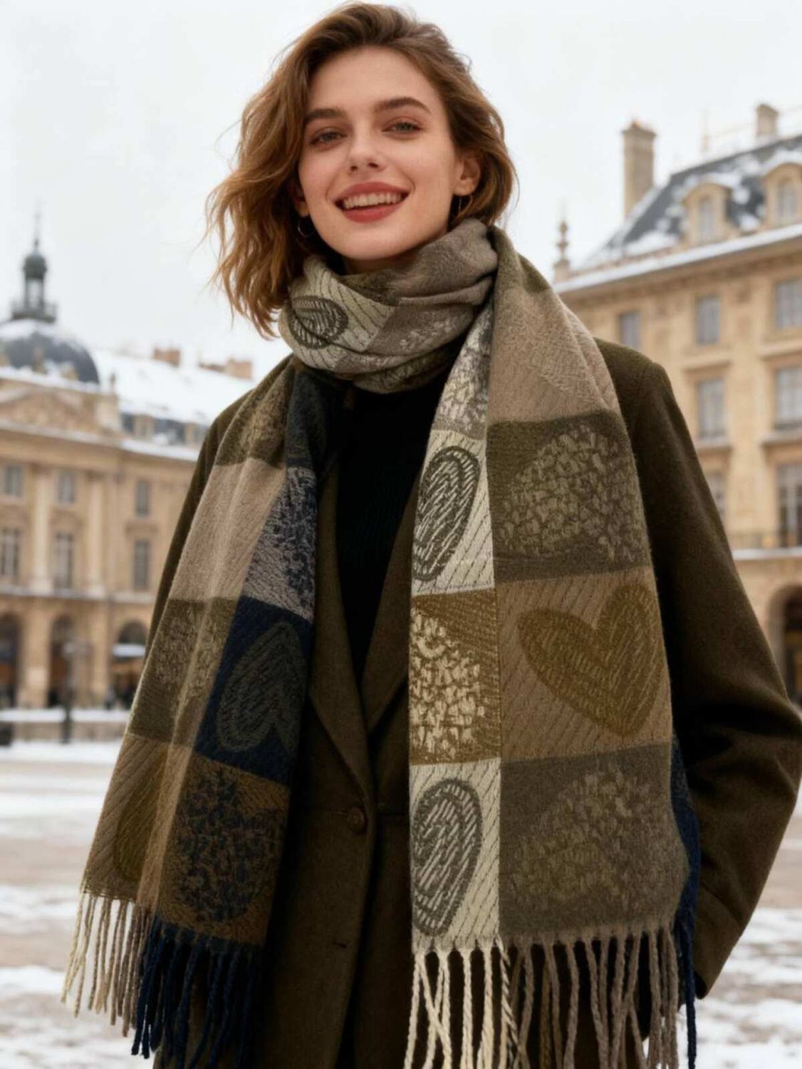 MAR & CO ZACHTE WINTERSJAAL MET LUIPAARDHARTPRINT MAR & CO ZACHTE WINTERSJAAL MET LUIPAARDHARTPRINT