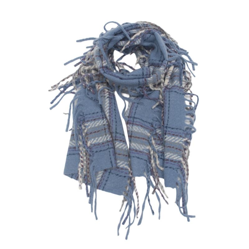 ACCESS GEBREIDE SJAAL MET STREPEN, FRANJE