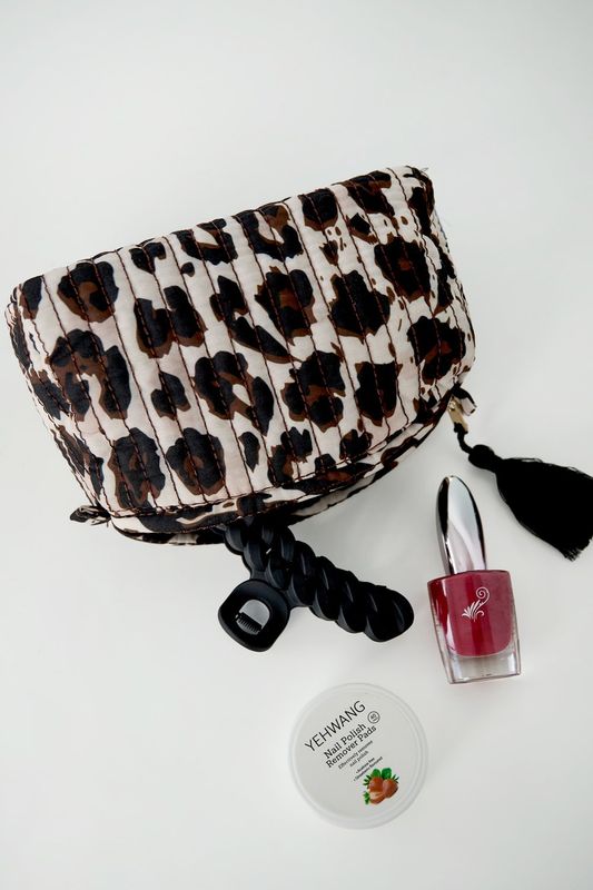 YEHWANG MAKE-UP TAS LUIPAARDPRINT