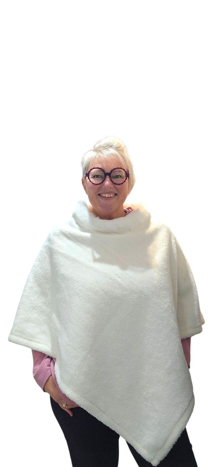 ACCESS PONCHO OFF WHITE TEDDY MET BONT