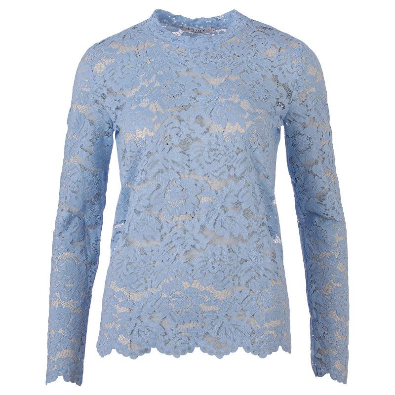 ENJOY TOP ALLOVER KANT - LICHTBLAUW