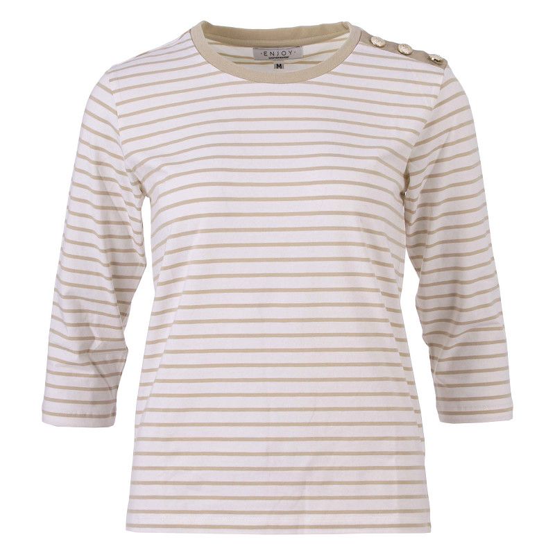 ENJOY T-SHIRT 3/4 MOUW KNOOPJES