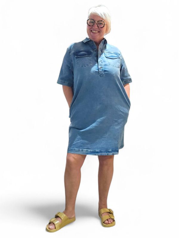 JENSEN DRESS 3/4 SLEEVES (ruime maten)