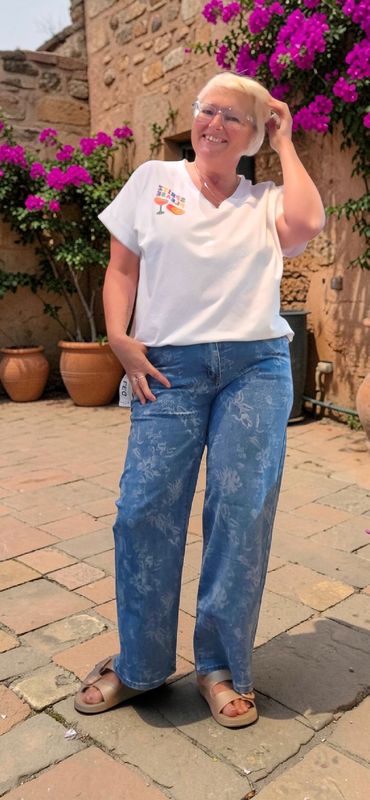 B.S. JEANS WIDE LEG B.S. JEANS WIDE LEG "FLOWERS"