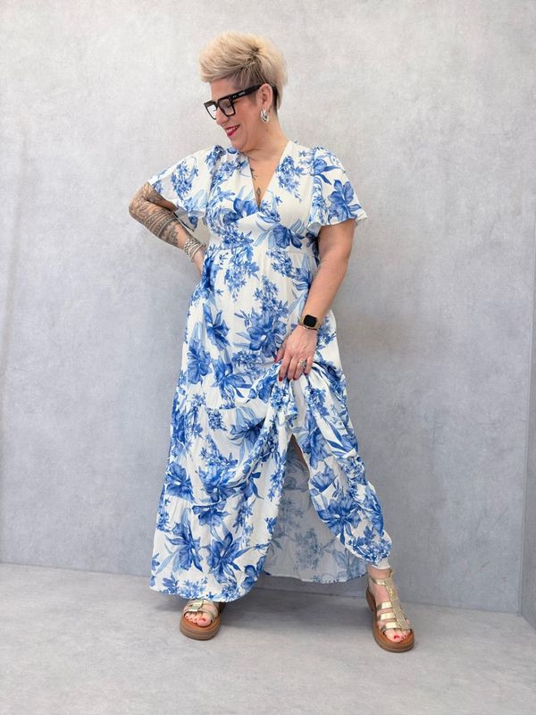 APRIL VINTAGE ROBE BLUE FLEUR APRIL VINTAGE ROBE BLUE FLEUR