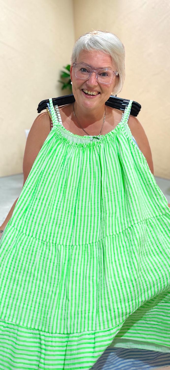 TIMES NASH TETRA DRESS STREEPJES  - plussize