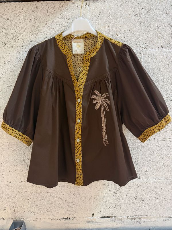 APRIL VINTAGE CHEMISES BROWN LEOPARD PALMER