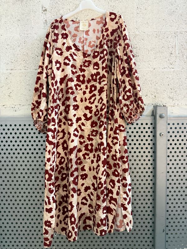 APRIL VINTAGE ROBE LEO BORDEAUX