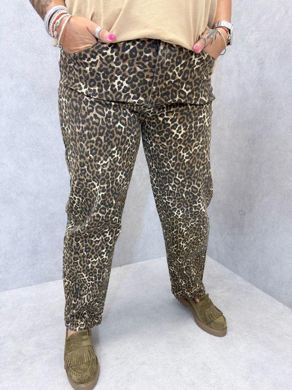 GSMACK BARREL FIT LEOPARD BROEK