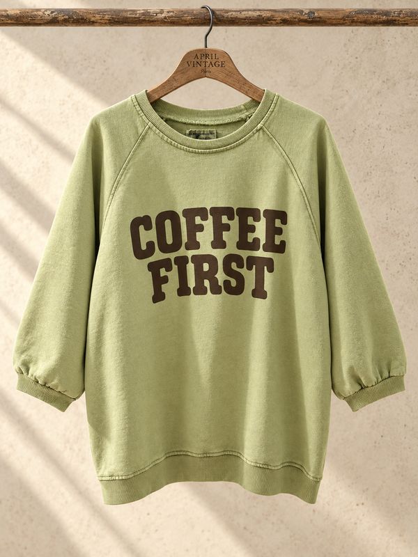 APRIL VINTAGE SWEAT COFFEE FIRST