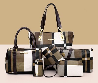 Wholesale Bags Women Pu Leather Handbags 2021 Hot Sale Set 6pcs Lady Hand Bag