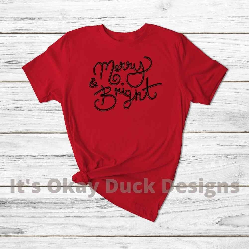 Merry and Bright Screen Print Transfer RTS
