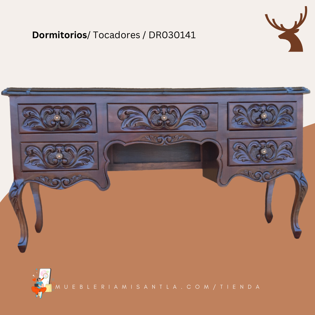 Tocador provenzal en cedro tallado a mano