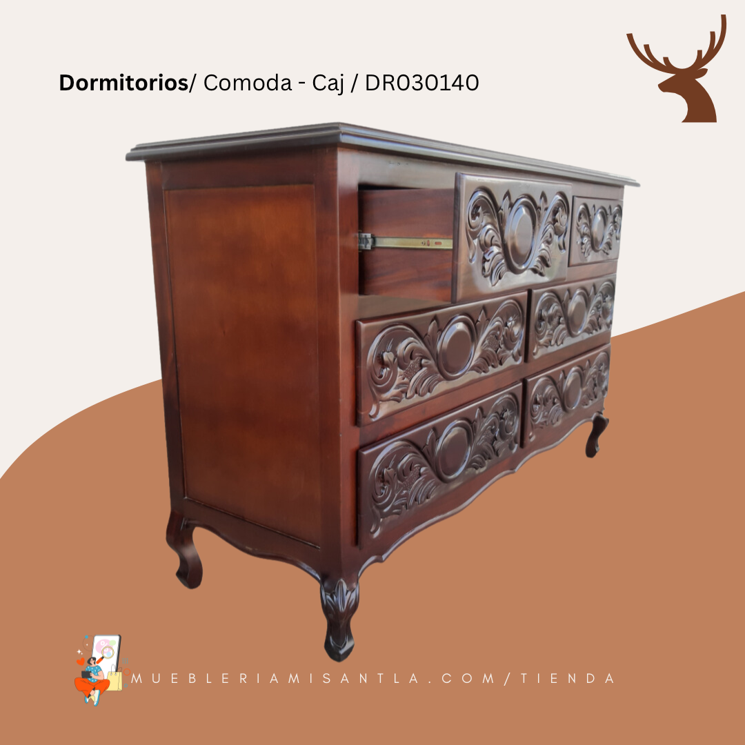 Comoda Tallada A Mano 7 cajones