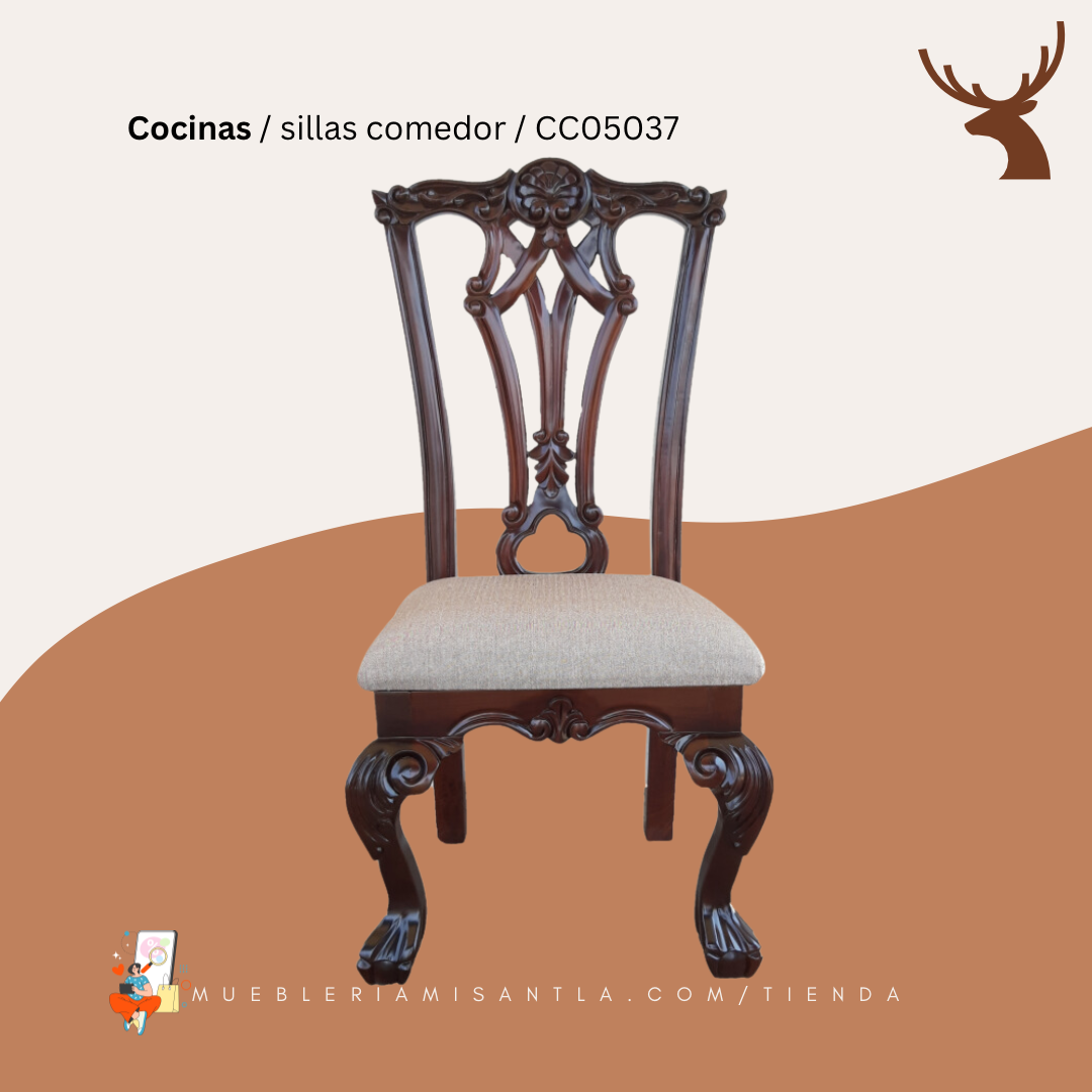 Silla Chippendel XL en cedro tallada a mano