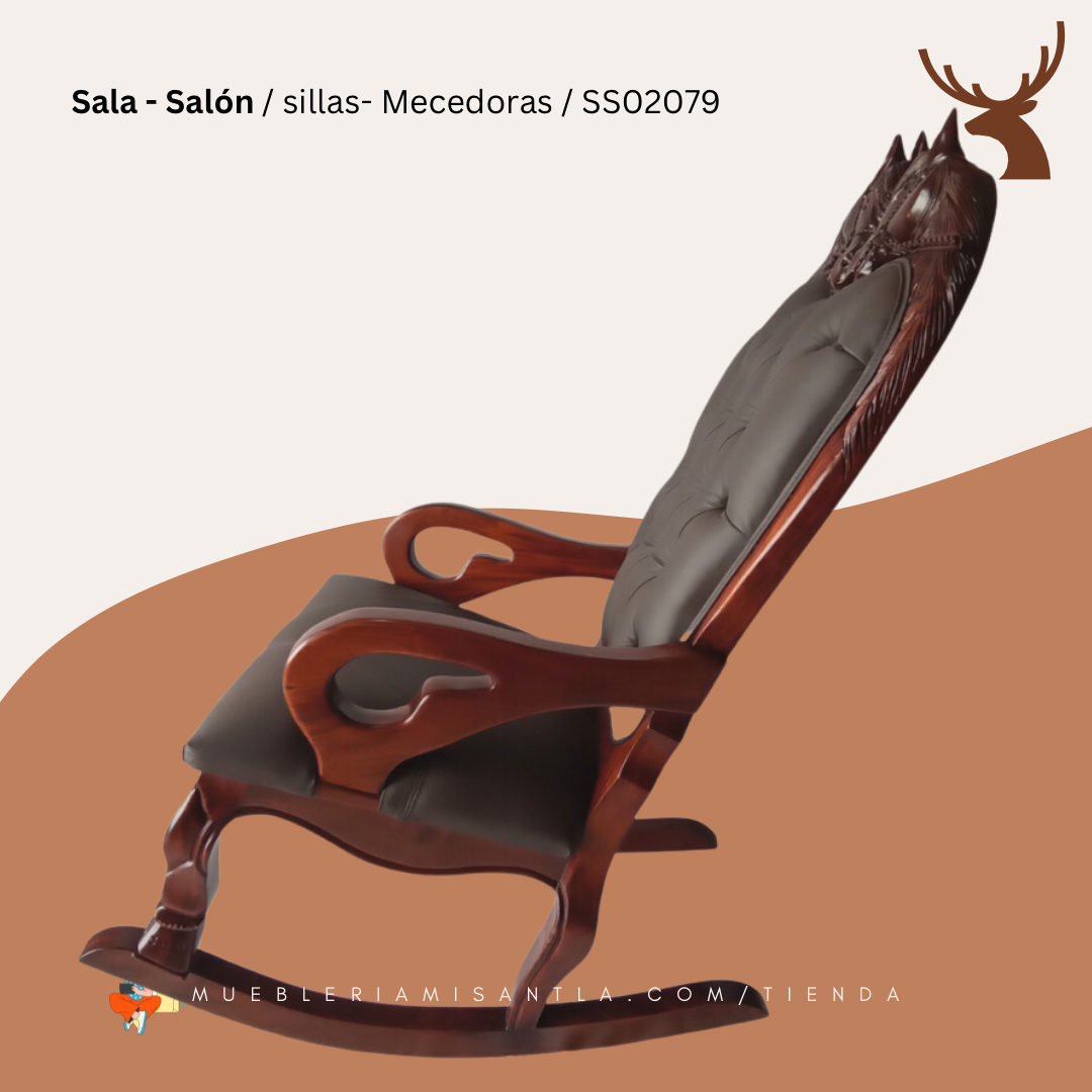 Silla Mecedora Tallada  Horse 